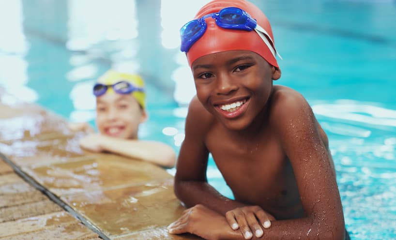 Image of children swimming