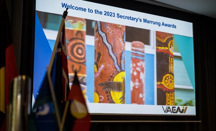 An image presentation that reads "Welcome to 2023 Secretary’s Marrung Awards".